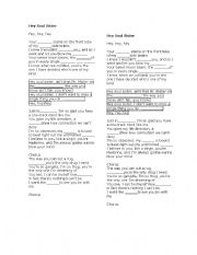 Hey, Soul sister- song worksheets