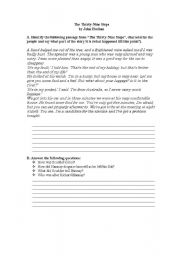 English Worksheet: The Thirty-Nine Steps Worksheet
