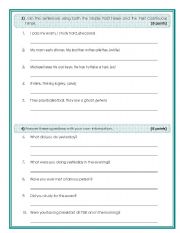 English worksheet: Past Tenses Test 2