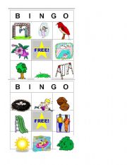 English Worksheet: Spring Bingo