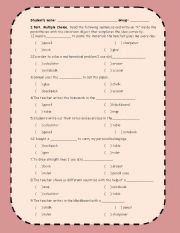 English worksheet: Classroom Objets