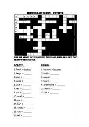 English worksheet: PASSIVE - IRREGULAR VERBS