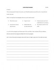 English Worksheet: Developing paragraphs