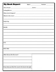 English worksheet: Book Report