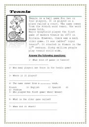 English Worksheet: Tennis