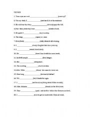 English worksheet: tenses