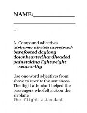 English worksheet: Compound Adjectives