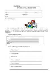English Worksheet: Teste de Inglês