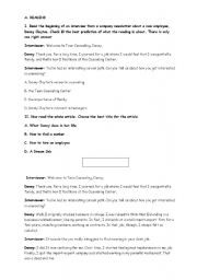 English worksheet: Reading on Working