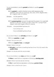 English Worksheet: Already/not yet and for/since (+present perfect / preterit)