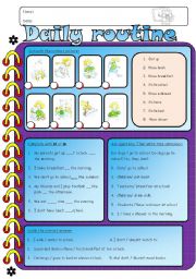 English Worksheet: Daily routine