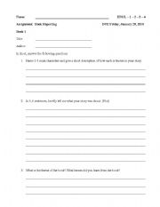 English Worksheet: Opinion-Based Book Report