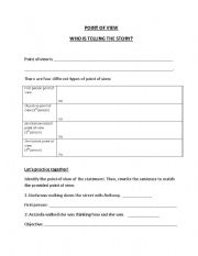 English Worksheet: Point of View 