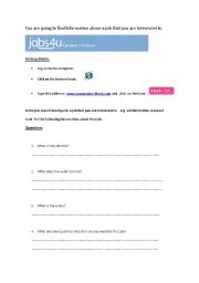 English worksheet: Internet job search