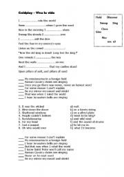 English Worksheet: Viva la Vida- coldplay