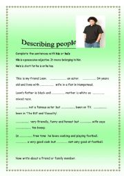 English worksheet: Describing people