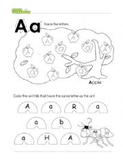 English Worksheet: Letter Aa