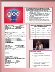 English Worksheet: Get It Right from Glee