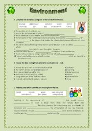 English Worksheet: Environment