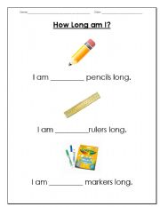 English worksheet: How Long Am I?