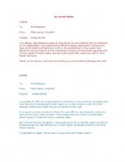 English Worksheet: Business writing-Memo