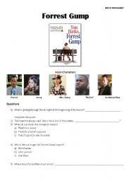 English Worksheet: Forrest Gump - Movie Worksheet