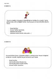 English Worksheet: Role play situations