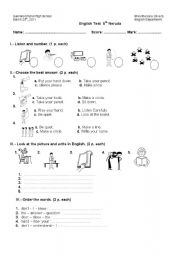 English Worksheet: classroom language