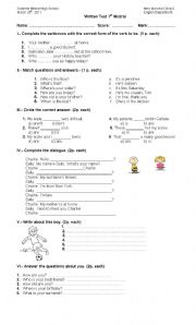 English Worksheet: to be and personal information