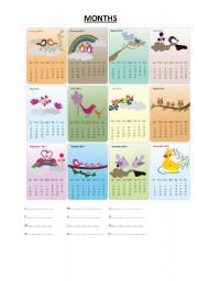 English Worksheet: Beautiful MONTHS