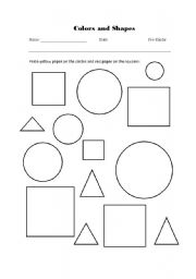 English Worksheet: Colors and shapes