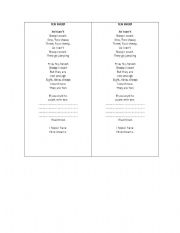 English Worksheet: SING A SONG...TEN SHEEP