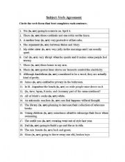 English Worksheet: subject-verb agreement