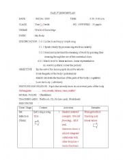 English Worksheet: Daily lesson plan year 3