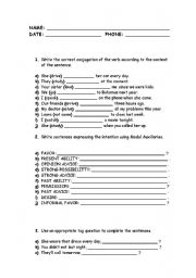 English worksheet: Test Int