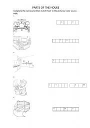 English Worksheet: Parts of the house