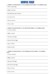 English Worksheet: Simple Past