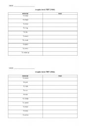 English Worksheet: Irregular verbs TEST 2