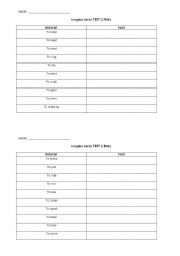 Irregular verbs TEST 2