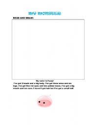 English Worksheet: My monster