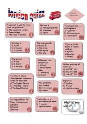 English Worksheet: london quizz