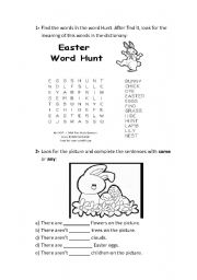 English Worksheet: Easter Theme - some/any