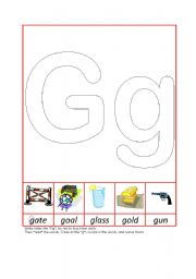 English worksheet: Phonic Recognition Gg