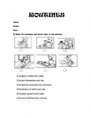 English Worksheet: ROUTINES