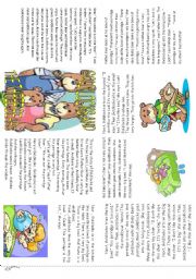 English Worksheet: Goldilocks and the three bears