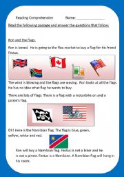 Reading Comprehension: Ron and the flags