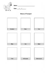 English worksheet: transportation