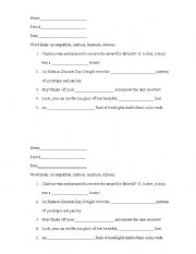 English Worksheet: SAT prep vocabulary 2