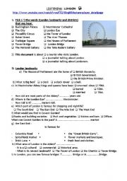 English Worksheet: London landmarks (listening)