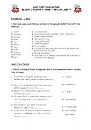 English Worksheet: How i met your mother s01e03 video lesson